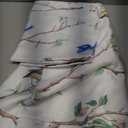 Horaldaily Spring Summer Tablecloth 60x60 Inch, Birds Branch Floral Table Cover for Party Picnic Dinner Decor (White)