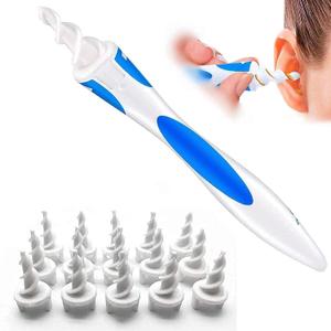 Q Grips Ear Wax Removal, 2025 Q Grips Earwax Removal Tool, Spiral Ear Wax Removal Tool, Reusable Earwax Removal Kit Safe Soft Ear Cleaner with 16 Pcs Soft Replacemen