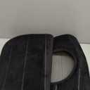 Yimobra U-Shaped Toilet Bath Mat Set 2 Piece - Super Soft Absorbent Quick Dry Memory Foam Bathroom Rugs, Machine Washable Non Slip Floor Carpet for Tub Shower & Single Sink (17x24 & 24x20, Black)