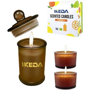 Scented Candles,3pcs Sandwood Lemon Aroma Home Aromatherapy Candles Gifts Set, Scent 80h Long Lasting Burn Time Soy Wax Candle for Bar, Birthday, Valentine, Christmas