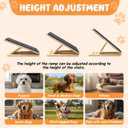Cinnvoice Adjustable Dog Ramp, Foldable Wood Dog Ramp with Non-Slip Carpet Surface, for Small to Medium Dogs Cat Pet Ramps Step for Injured Older Pet(6 Packs,11.81 Inches/ 30 cm)