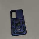 Janmitta Compatible with Samsung Galaxy S25/S24 Case [Not for S25+] Built in Slide Camera Lens Cover+Screen Protector+Kickstand, Heavy Duty Shockproof Full Body Phone Cover, Blue