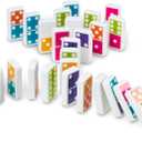 Melissa & Doug Dominoes Tabletop Game with 28 Colorful Tiles in Wooden Storage Box