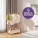 Clothing Rack, Coat Rack Freestanding for Hanging Clothes, Dress up Rack with Storage Basket,Closet Organizer for Hanging Clothes (Short)