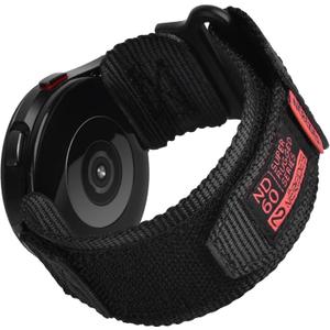 Nereides Band Compatible with Samsung Galaxy Watch 7 6 5 4 40mm 44mm/ Watch 6 4 Classic/ Galaxy Watch 5 Pro/ Galaxy Watch 3/ Classic 41mm/ Active 2, 20mm Nylon Sports Strap for Men Women(Black, XL)