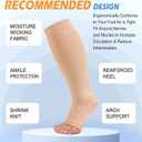 3 Pack Copper Compression Socks for Women & Men, 20-30mmHg Open Toe Knee High Stockings for Circulation Support L/XL