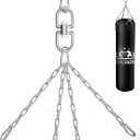 360 Rotation Heavy Bag Chain, Punching Bag Hanger With Stainless Steel Swivel Chain and 4 Snap Hooks, Mount for Hammock, Gym Swing, Yoga Swing, Trapeze