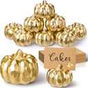 Chunful 10 Set Thanksgiving Mini Gold Pumpkin Place Card Holder Resin Fall Pumpkin Decoration Thanksgiving Table Card Holder Fall Themed Weddings Farmhouse Table Centerpiece