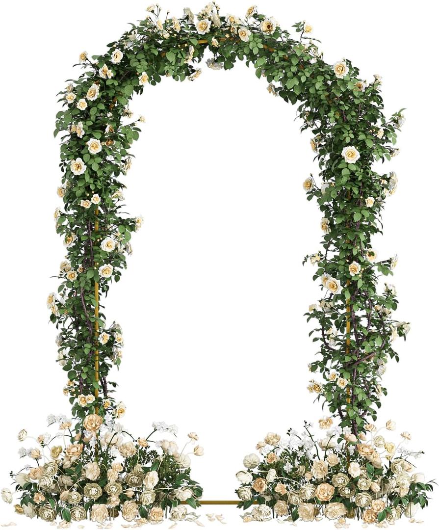 Wedding Arch, Metal Arch Backdrop Stand, Balloon Arch Stand Wedding Frame for Ceremony Decoration (Gold, 7.2FT Arch Backdrop)