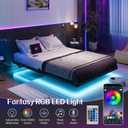 Liians Full Size Modern Floating Bed Frame with Smart LED Lights, USB Charging Station, Sturdy Metal Platform, No Box Spring Needed, and Easy Assembly