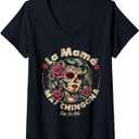 Womens La Mam Mas Chingona V-Neck T-Shirt (Small)