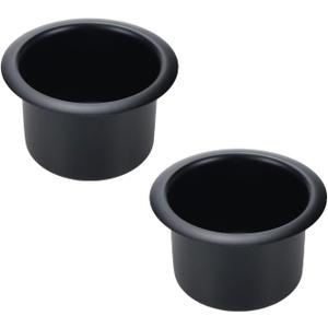 Antrader 2pcs Aluminum Alloy Cup Holders, Replacement Cup Holder Inserts for Sofa/Boat/Couch Recliner/Car,Black,10262mm Outer Size,80mm Inner Dia