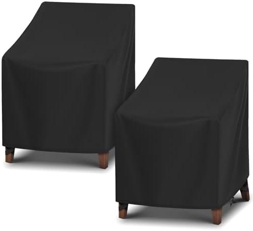 Arcedo Waterproof Patio Chair Covers 2 Pack, Outdoor Lounge Covers for Lawn Swivel Rocking Chair, Patio Furniture All Weather Protection - 29"W x 30"D x 36"H, Black