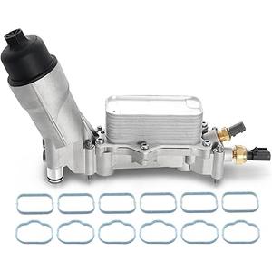Upgraded Aluminum Engine Oil Filter Housing Kit with Oil Cooler Sensors and Gaskets Compatible with 2011-2016 Chrysler 200 300, Dodge Charger Challenger Journey, Wrangler, Ram ProMaster 3.6L
