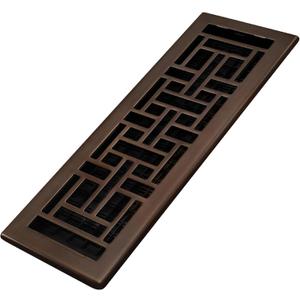 Decor Grates AJH414-RB Oriental Floor Register, 4x14 Inches, Rubbed Bronze Finish