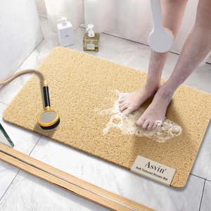 Asvin Soft Textured Bath, Shower, Tub Mat, 24x32 Inch, Phthalate Free, Non Slip Comfort Bathtub Mats with Drain, PVC Loofah Bathroom Mats for Wet Areas, Quick Drying