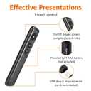 Amazon Basics Wireless Presenter Remote, Presentation Clicker with Red Laser Pointer, PowerPoint Clicker, Slide Advancer, 2.4GHz, Plug & Play, Battery Operated, Hyperlink