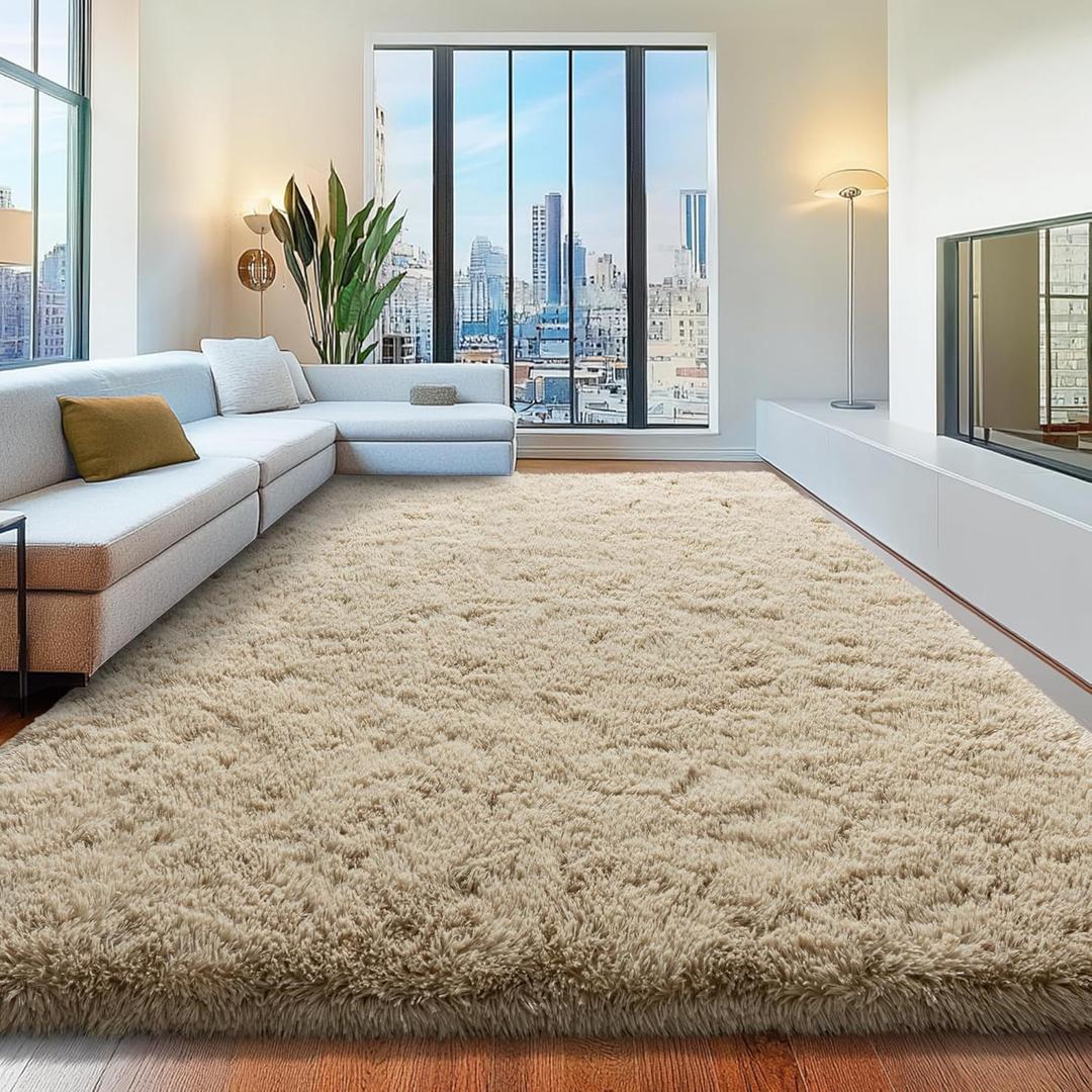 AAFKK 9x12 Area Rugs for Living Room, Fluffy Shaggy Rug Soft Carpets, Big Rugs for Bedroom Nursery Kids Room Dorm Home Decor Aesthetic, Light Tan AAFKK 9x12 Area Rugs for Living Room, Fluffy Shaggy Rug Soft Carpets, Big Rugs for Bedroom Nursery Kids Room Dorm Home Decor Aesthetic, Light Tan