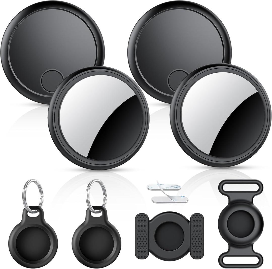 Air Tracker Tags-4 Pack, 2026 New [Apple MFi Certified], Bluetooth Tracker Work with Apple Find My (iOS Only), Replaceable Battery Last 2 Years, IP68 Waterproof Item Finder for Luggage/Key/Suitcase