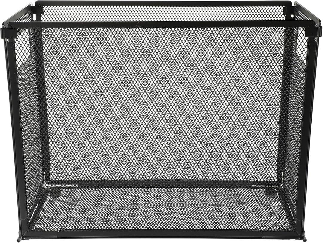 Mesh File Organizer, Hanging Desktop File Holder, Metal Mesh Desk File Folder Organizer with Handle, Letter Size Storage Cabinets for Office Home School