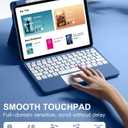 Harvopu Compatible with iPad Air 11 Inch & Air 5th/ Air 4th Generation Case with Keyboard - Multi-Touch Trackpad, 7-Color Backlit, Detachable Folio Keyboard Cover for Air 11-inch M4/M3/M2 (Navy Blue)