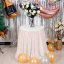 JYFLZQ White Iridescent Sequin Tablecloth 70" Round Sparkly Drape Table Cloths Table Cover Overlay for Wedding Birthday Party Baby Bridal Shower