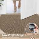 BEQHAUSE Dirt Trapper Door Mat 17" x 30" Half Circle Non Slip Washable Doormats Entrance Rugs Absorbent Welcome Low Profile Floor Mats for Front Back Door and Entryway, Taupe