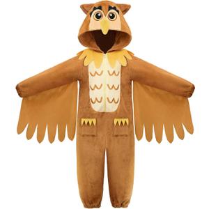 ReliBeauty Owl Costume Kids Pajamas Unisex Homewear Halloween Animal Costume for Boys and girls, Brown, 120