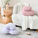 XVTRU Dusty Pink Heart Pillows, Cute Heart Decorative Pillow, Heart Shaped Throw Pillows for Bed, Faux Rabbit Fur Plush Hoom Decor Pillow Cushion for Chair Sofa Living Room (Mini 12.9" x 9.8")