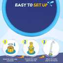 127inch Extra Large Non-Slip Splash Pad Sprinkler for Kid and Dog, Toddler Outdoor Toys for Ages 3-12 Boys Girls, Kiddie Dog Pool, Summer Outdoor Water Kids Toys, Parent Games, Backyard, Lawn