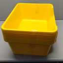 LoopTime Large Cat Litter Box with High Sides, Cat Boxes for Indoor Cats, Cat Litter Pan for Kitty, Litter Box with Low Entry, Easy to Clean, Anti-Splashing (Yellow), 8 Pack