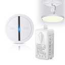 Wireless Light Switch, No In-Wall Wiring Required, Waterproof Remote Control, 1300ft RF Range, Programmable, White