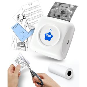 vretti Sticker Printer - TP2-Y Mini Portable Thermal Printer Inkless Sticker Maker Machine Bluetooth Label Maker Pocket Instant Print for Study Graphics, Anatomical Diagrams, Photos, Students
