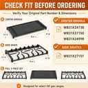 WB31X24738 Center Griddle Plate, WB31X27150 & WB31X27151 Side Burner Grates Replacement for GE Gas Stove, 3-Piece Stove Grate Set, Fits JGBS66REKSS, JGB735SPSS, JGBS86SPSS,Even Heat Distribution
