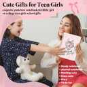 Pink Personalized Notebook Journal for Teen Girls Women, Initial Monogrammed Gifts for Women Girl, Teen Journals for Girls, Coquette Pink Bow Initial A Hardcover Spiral Notebook, 5.5x8.3