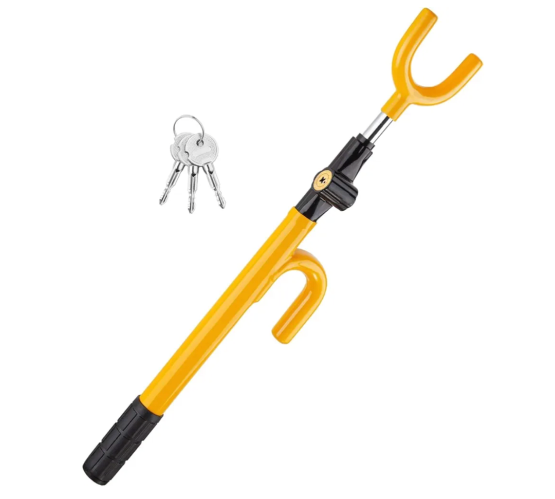 Vehicle Steering Wheel Lock Car Anti Theft Security Lock with Adjustable Length Fit for Cars Trucks Vans and SUVs