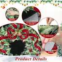 U'Artlines Christmas Washable Round Area Rug 6ft Bell Leaves Laundry Rug Runner Non Slip Soft Throw Rugs Carpet for Entryway Living Room Bedroom Black