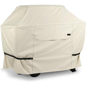 NettyPro Gas BBQ Grill Cover 56 Inch Waterproof 600D Heavy Duty Outdoor Barbecue Cover for Char-Broil, Brinkmann, Nexgrill Grills and More, Beige (56W x 24D x 46H)