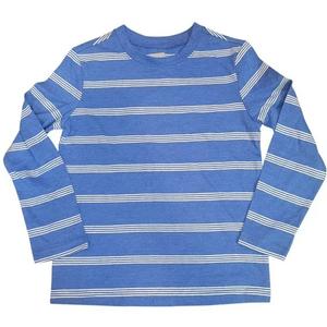 Short Sleeve Women's Blue Striped Knit Shirt, Size M