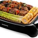 OVENTE Electric Indoor Grill with 13x10 Inch Non-Stick Cooking Surface, 1000W Fast Heat Up Power, Adjustable Temperature, Removable and Dishwasher Safe Grilling Plate and Drip Tray, Copper GD1632NLCO