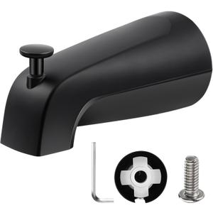 Enhon Slip on Tub Spout with Diverter, Compatible with American Standard 8888026.002 Tub Spout, Bathroom Bathtub Faucet, Fits 1/2 Copper Water Tube(5/8 Dia), 5/32 Hex Wrench(Matte Black,1)