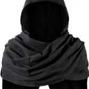 TOKYO REVENGERS Kids Medieval Renaissance Hooded Cowl Multifunctional Scarf Shawl Cape Halloween Cosplay Costume Accessories (One Size, Black)