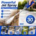 Jet Nozzle Power Washer for Garden Hose, High Pressure Washer Tools with 2 Different Nozzles, Washer Hose Attachment for Watering Lawns, Gutter Patio Car Pet Window Glass