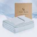 Cozy Bliss x Sorona Viscose Natural Fiber Cooling Comforter Queen Size, Reversible Silky Smooth Cooling Blanket with Q-Max0.45 for Hot Sleepers & Night Sweats, Cool Blue, 90"x90"