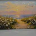 hyidecorart Canvas Wall Art For Living Room Wall DecorFor Bedroom Flower Beach Scenery Wall Painting Blue Ocean Pictures Artwork Office Decor Modern Framed Posters Home Decorations 20"X40"