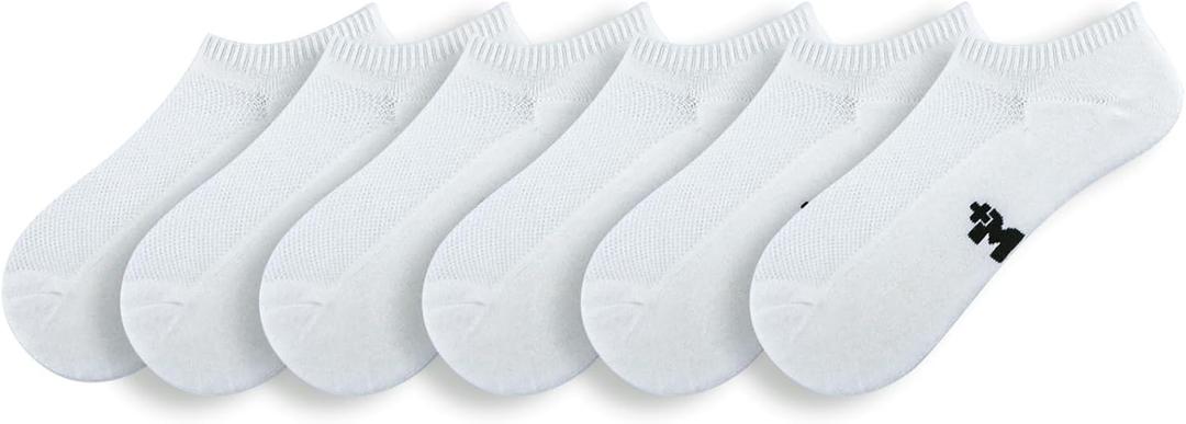 MD Bamboo Viscose Ankle Socks for Women and Men, Smell Control Breathable Cushioned Sole Casual 6 Pairs Low Cut Socks, Size 9-11