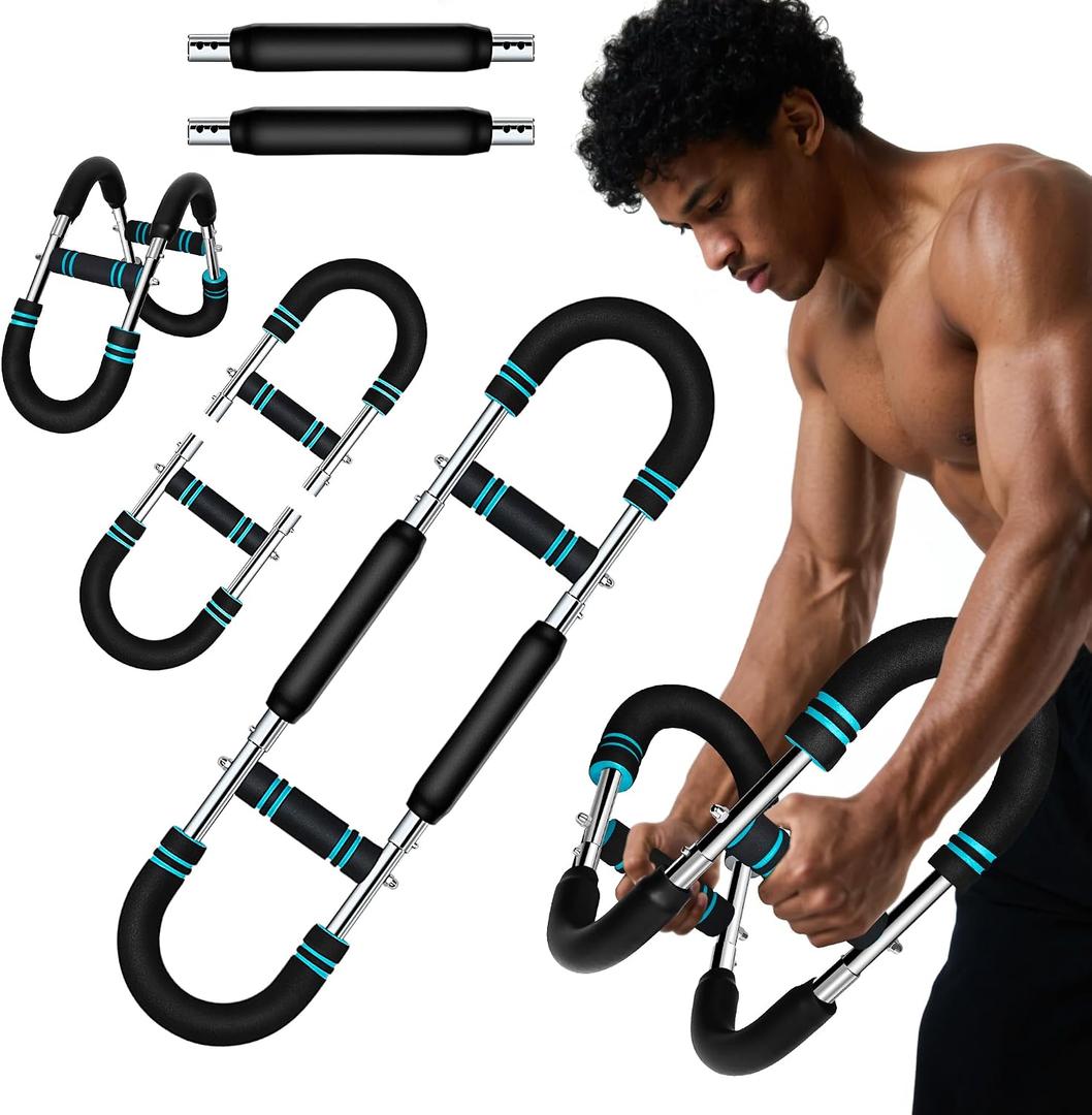 Pro-Grade Twister Arm Trainer- 60-110lb Adjustable Arm Chest Exerciser for Men,Portable Spring Resistance Chest Workout Equipment,Power Twister Bar with Anti-Slip Grips for Home Gym Strength Training
