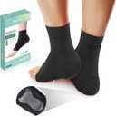 Welnove Achilles Tendonitis Heel Protector Socks - (FSA & HSA) Achilles Tendon Support Compression Socks - Gel Padded Sleeve for Cushion & Protection of Bursitis, Tenderness, Dry Cracked, Regular (Black)