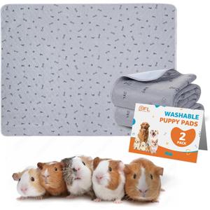 Washable Pee Pads for Small Pet, 2 Pack Reusable Pet Training Pads Washable,36x72 Absorbent Reusable Whelping Pads, Non-Slip Dog Mats with Bone Print for Rabbit Guinea Pig Hamster Puppy