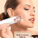 Eyebrow & Facial Hair Removal for Women: 2 in 1 Rechargeable Eyebrow Trimmer & Face Shaver, Painless Electric Facial Eye brow Razors Epilator with Built-in LED Light -Perfect for Face, Lips & Body (Rose Gold)